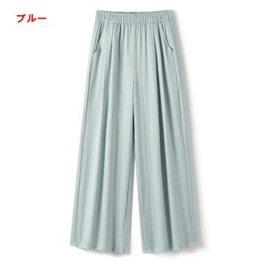 カジュアルパンツ ワイドパンツ 薄手 無地 ゆったり 快適 レディース ファッション ABQ1396