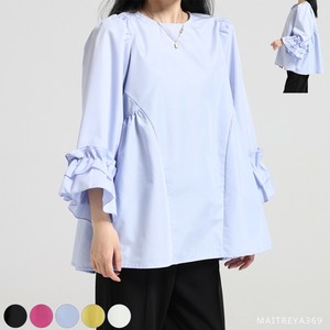 衬衫 新商品 2025年 喇叭袖 褶边/褶裥上衣