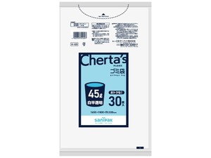 チェルタス ゴミ袋 45L 白半透明 30枚