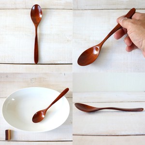☆シンプルに使おう！【特価品・木製・定番のカタチ・数量僅か】木製カレースプーン　スリ茶系