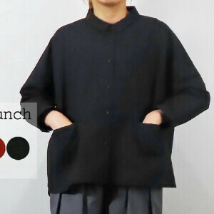【予約販売】8月中旬入庫予定【2025新作】綿麻平織り　切替ワイドシャツ(8分袖)