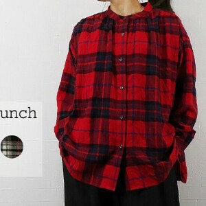 Pre-order Button Shirt/Blouse Gathered Blouse Check Band Collar [2025 NEW]