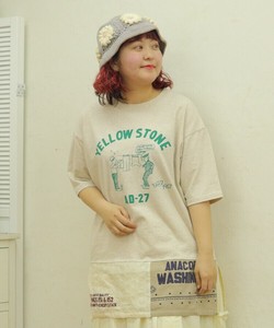 16/-OE天竺　裾布帛Tシャツ