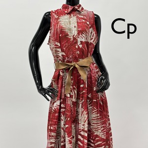 洋装/连衣裙 Design 植物 层叠造型 棉 无袖 衬衫洋装/连衣裙
