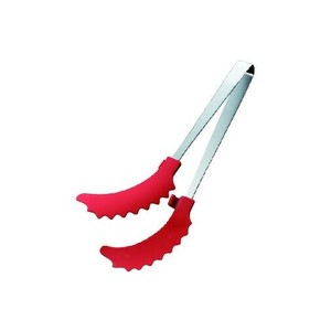 田辺金具 曲がったトング レッド  250mm(ハンディトング)