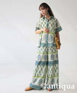 [antiqua] Cropped Pant Indian Cotton Ladies fashion Wide Pants Botanica