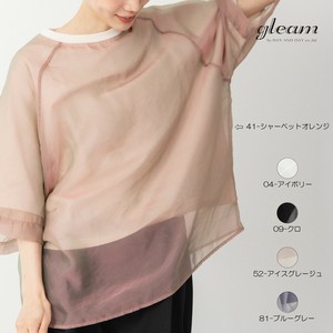 20/-天竺+オーガンジー ドッキング ラグランスリーブ 半袖Tシャツ　【2025 春夏新作】