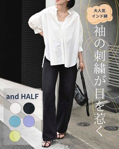 インド綿袖カットワーク刺繍ブラウス（コットン100%,綿100%）※8/8-8/17まで出荷対応不可