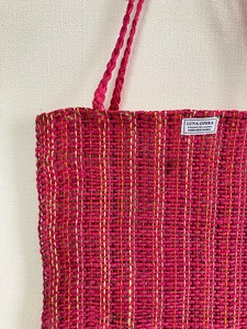 おすすめ★新作★【LUNA OPERA】FIQUE STRIPE SQ BAG（手織り）