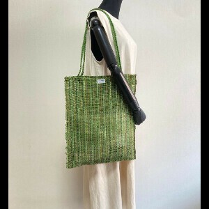 新作★【LUNA OPERA】FIQUE STRIPE SQ BAG（手織り）