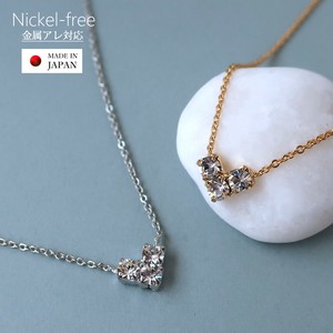 Gold Chain Necklace Jewelry Rhinestone Made in Japan