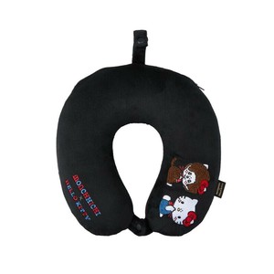 6月下旬【siffler シフレ】低反発枕 ネックピロー　ブラックモンチッチ×ハローキティ