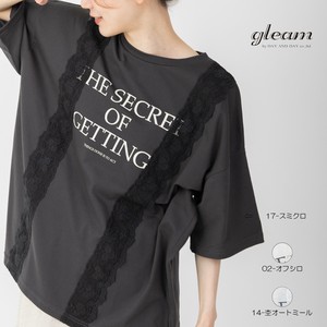 20/-天竺＋レース ロゴプリントレース付き プルオーバー　【2025 春夏新作】
