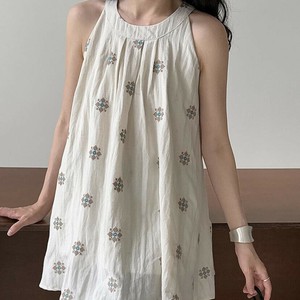 u28046トップス レディース シャツ ベスト 刺繍 韓国風 カジュアル 2色 2025夏新作