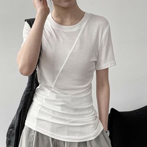 u28053トップス レディース シャツ Tシャツ 短袖 不規則 カジュアル 4色 2025夏新作