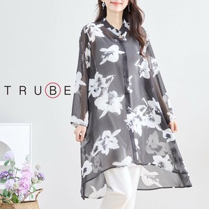2025年新商品 衬衫 L尺寸 长衬衫 花卉图案