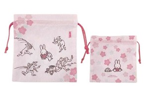 【先行受注】miffy×鳥獣戯画　巾着Mサイズ
