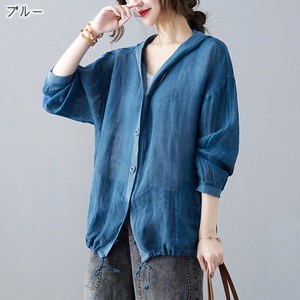【現品50％オフ】EH1732s-bl-M フーディサマーシャツ カラーシャツ 薄手 夏