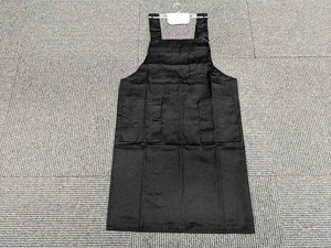 ポケット付きH型普通丈キッチンエプロン　黒　無地　エプロン エプロン　男女兼用 大寸