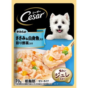 [マースジャパンリミテッド]シーザーやわらかささみ&白身魚入り彩り野菜入り70g