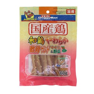 [ドギーマンハヤシ食品営業部]ドギーマン和鶏やわらか軟骨サンドささみ&野菜60g