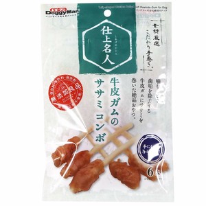 [ドギーマンハヤシ食品営業部]ドギーマン仕上名人牛皮ガムのササミコンボ6本