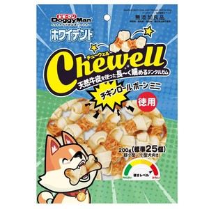 [ドギーマンハヤシ食品営業部]ドギーマンホワイデントCheweLLチキンロールボーンミニ徳用200g(標準25本)