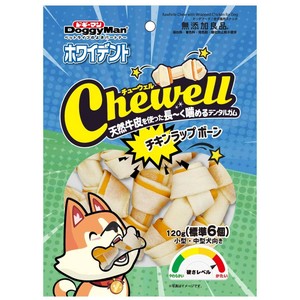 [ドギーマンハヤシ食品営業部]ドギーマンホワイデントCheweLLチキンラップボーン120g(標準6個)