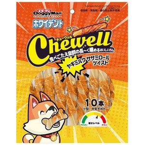 [ドギーマンハヤシ食品営業部]ドギーマンホワイデントCheweLLヤギミルクササミロールツイスト10本