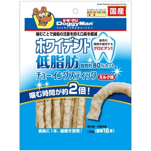 [ドギーマンハヤシ食品営業部]ホワイデント低脂肪チューイングスティックミルク味130g