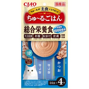 [いなばペットフード]CIAOちゅーるごはんかつお14g×4P