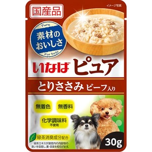 [いなばペットフード]ピュアパウチとりささみビーフ30g