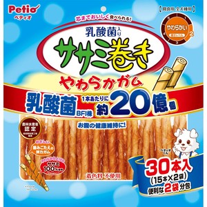 [ペティオ]ペティオササミ巻き乳酸菌入りやわらかガム30本入