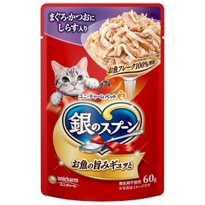 [ユニ･チャーム]銀のスプーンパウチまぐろ･かつおにしらす入り60g