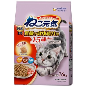 [ユニ･チャーム]ねこ元気腎臓の健康維持用15歳頃からまぐろ･かつお･白身魚入り1.6kg