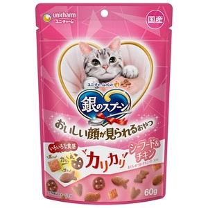 [ユニ･チャーム]銀のスプーンおいしい顔が見られるおやつカリカリシーフード&チキン60g