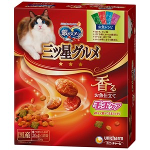 [ユニ･チャーム]銀のスプーン三ツ星グルメ香るお魚仕立て毛玉ケア4種のアソートお魚レシピ200g