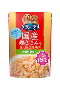 [ユニ･チャーム]グラン･デリ国産鶏ささみパウチほぐし成犬用緑黄色野菜入り80g