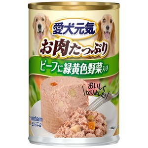 [ユニ･チャーム]愛犬元気缶味わいと健康プラスビーフ&緑黄色野菜入り375g