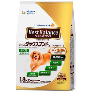 [ユニ･チャーム]ベストバランスカリカリ仕立てミニチュア･ダックスフンド用1.8kg