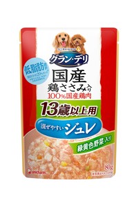 [ユニ･チャーム]グラン･デリ国産鶏ささみパウチジュレ13歳以上用緑黄色野菜入り80g