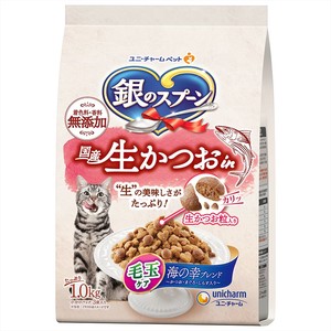 [ユニ･チャーム]銀のスプーン国産生かつおin毛玉ケア1.0kg