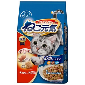 [ユニ･チャーム]ねこ元気お魚ミックスまぐろ･かつお･白身魚入り1.0kg