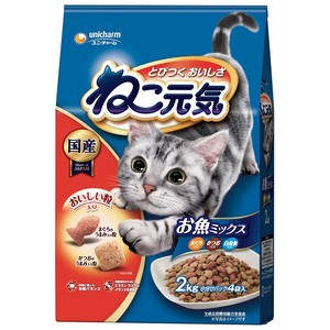 [ユニ･チャーム]ねこ元気お魚ミックスまぐろ･かつお･白身魚入り2.0kg