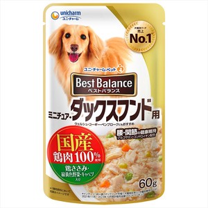 [ユニ･チャーム]ベストバランス国産鶏ささみパウチミニチュア･ダックスフンド用60g