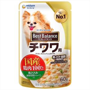 [ユニ･チャーム]ベストバランス国産鶏ささみパウチチワワ用60g