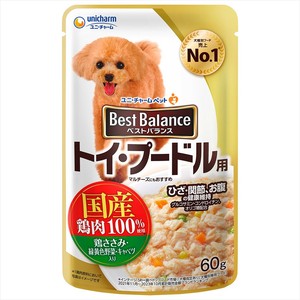 [ユニ･チャーム]ベストバランス国産鶏ささみパウチトイ･プードル用60g