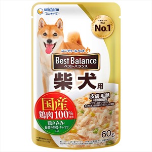 [ユニ･チャーム]ベストバランス国産鶏ささみパウチ柴犬用60g
