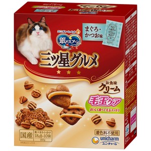 [ユニ･チャーム]銀のスプーン三ツ星グルメお魚味クリーム毛玉ケア180g