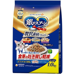 [ユニ･チャーム]銀のスプーン贅沢素材バラエティ食事の吐き戻し軽減まぐろかつお白身魚味1.0kg
